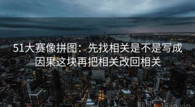51大赛像拼图：先找相关是不是写成因果这块再把相关改回相关