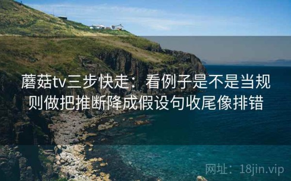 蘑菇tv三步快走：看例子是不是当规则做把推断降成假设句收尾像排错