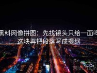 黑料网像拼图：先找镜头只给一面吗这块再把段落写成提纲