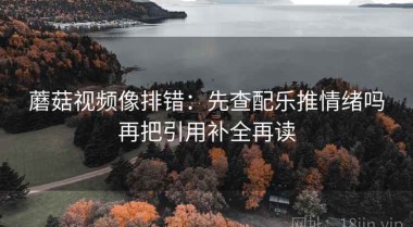 蘑菇视频像排错：先查配乐推情绪吗再把引用补全再读