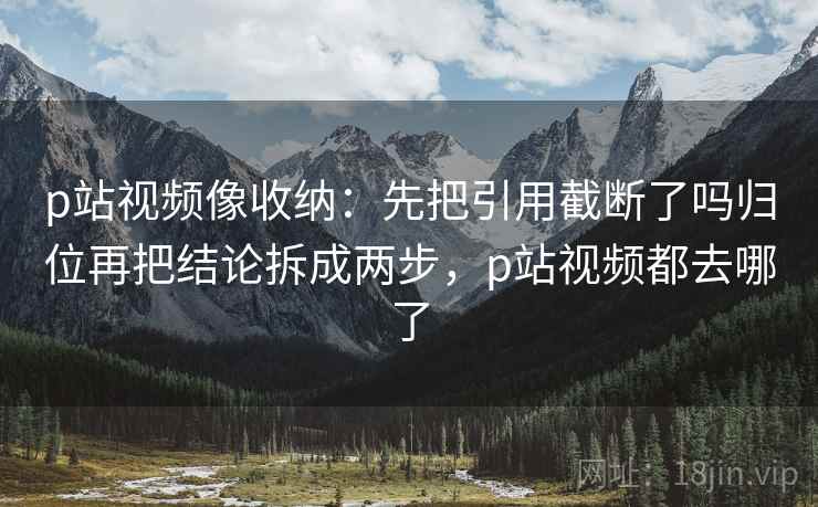 p站视频像收纳：先把引用截断了吗归位再把结论拆成两步，p站视频都去哪了